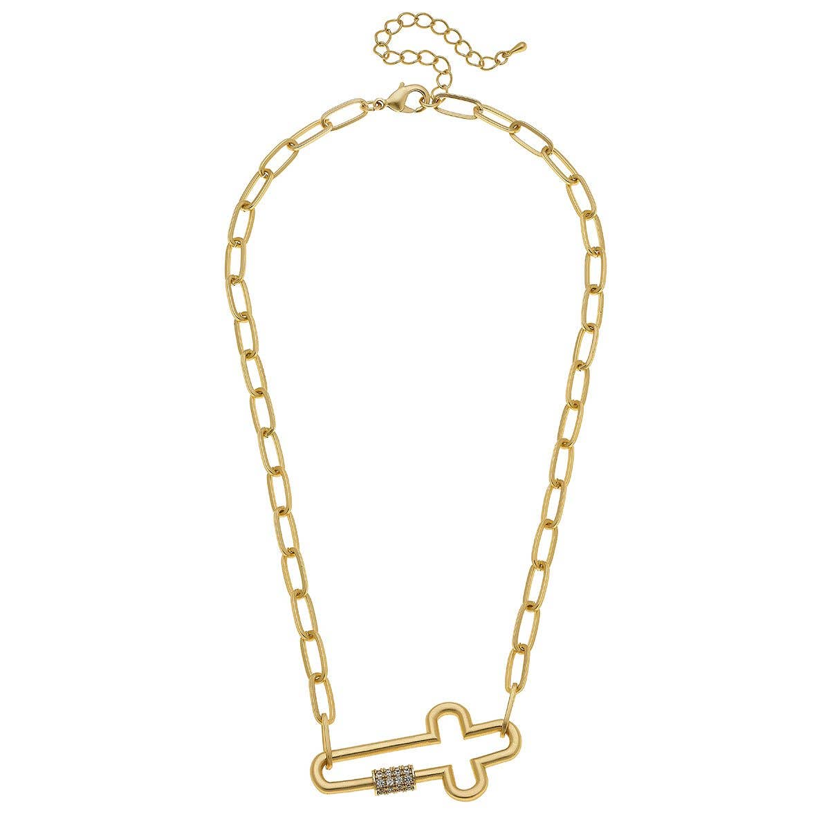 Collier avec serrure à vis et croix Lola