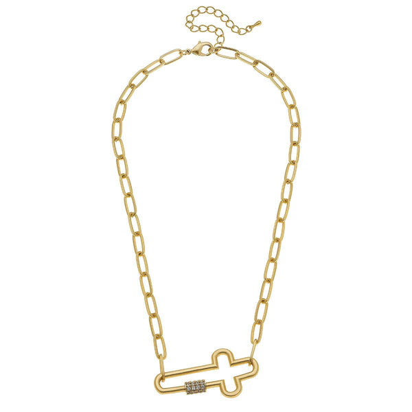 Collier avec serrure à vis et croix Lola