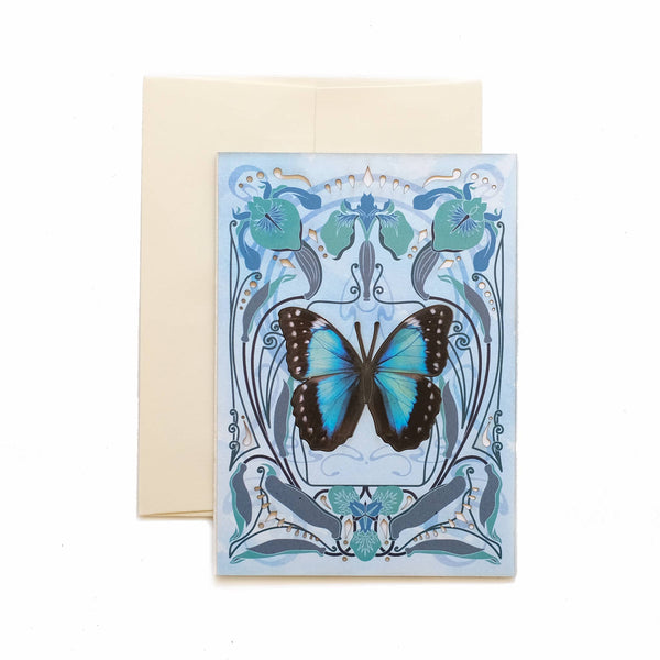 Teal Morpho Butterfly 'Pop-Out' Greeting Card