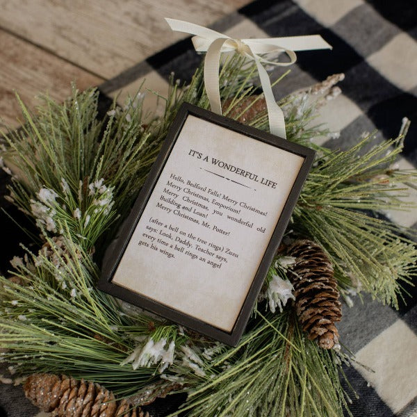 Wonderful Life Sign Ornament