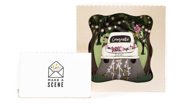 Voiture de mariage {scène pop-up 3D}
