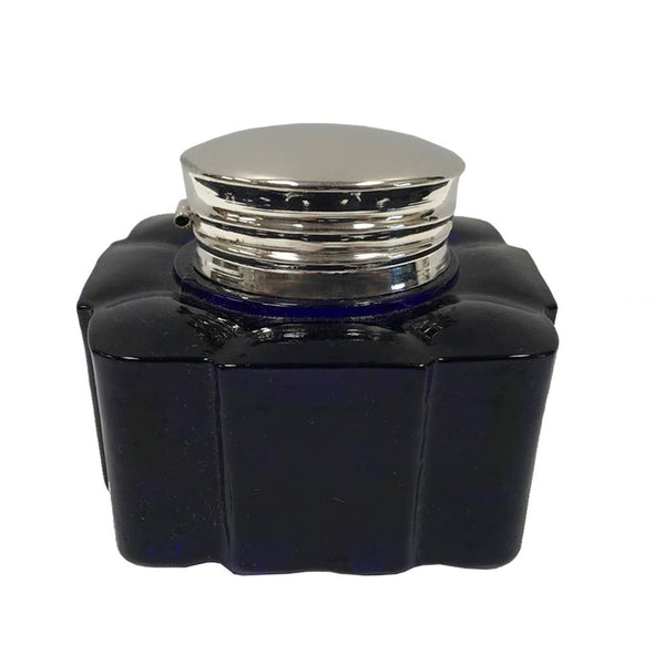 Square Glass Inkwell {cobalt blue}