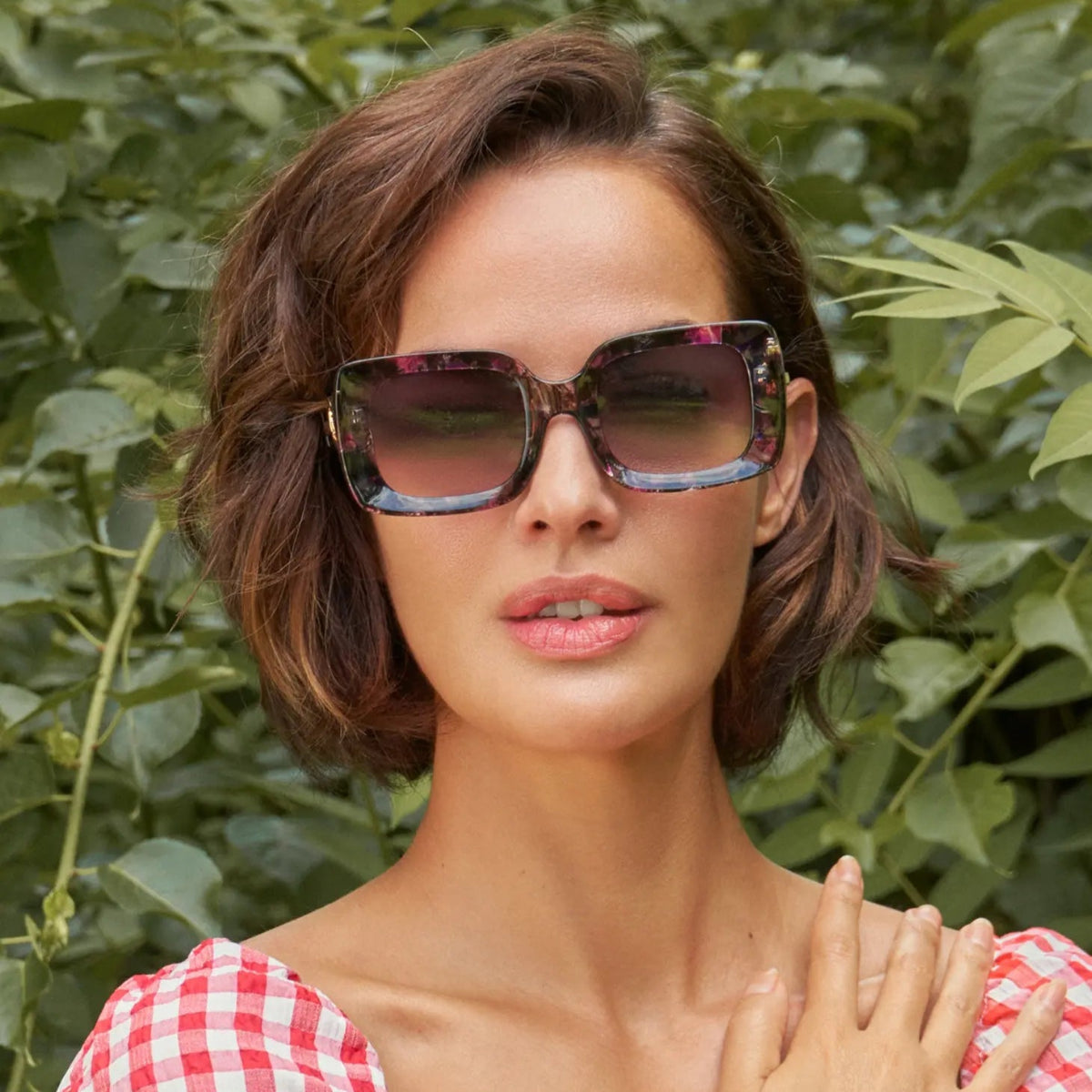 Lunettes de soleil luxe écaille de tortue violettes Cece