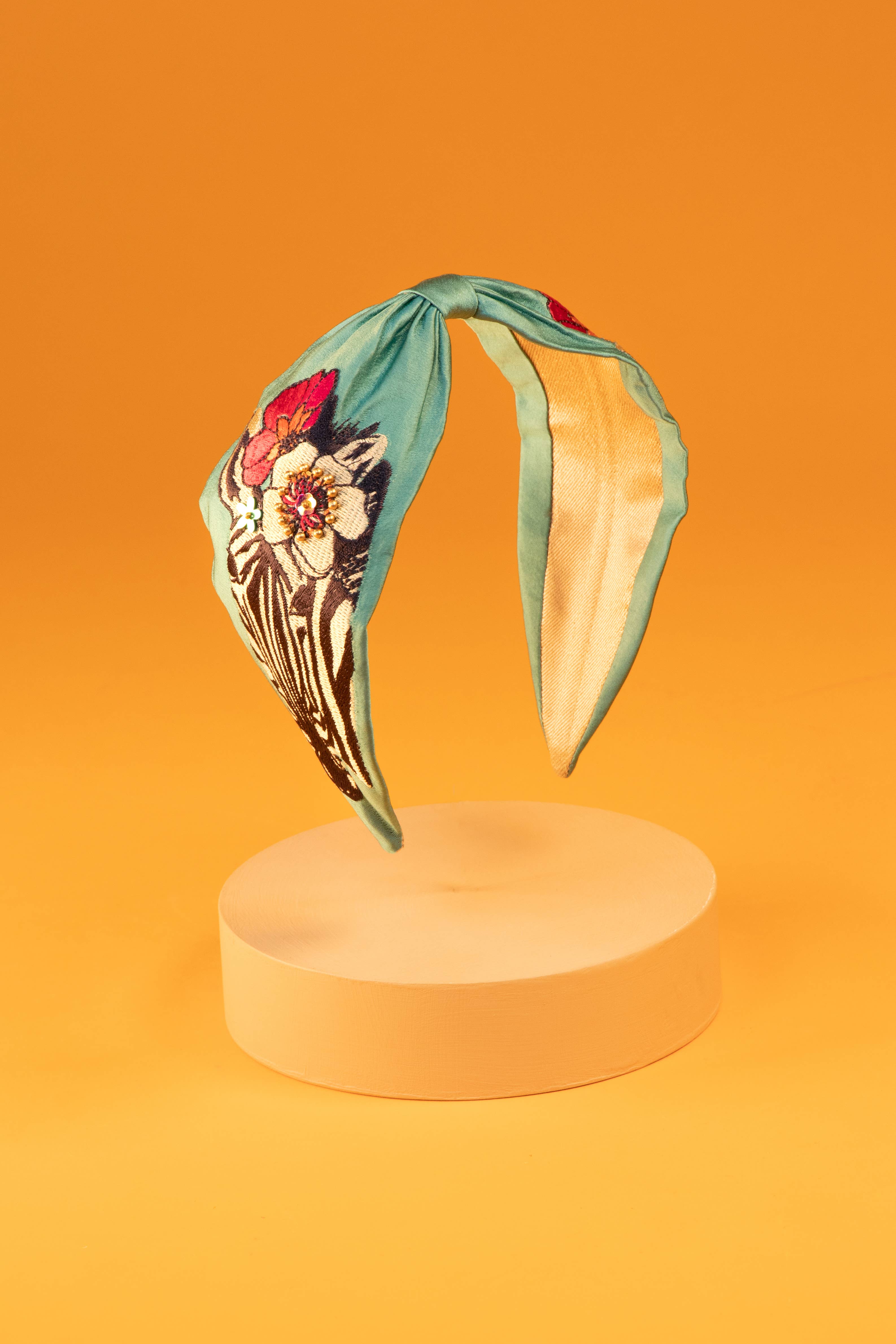 Embroidered Headband | Floral Zebra