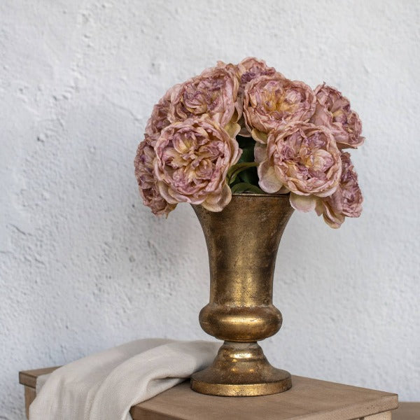 Spray pivoine beige et rose 19,5
