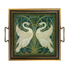 Art Nouveau Swans Tray with Brass Handles
