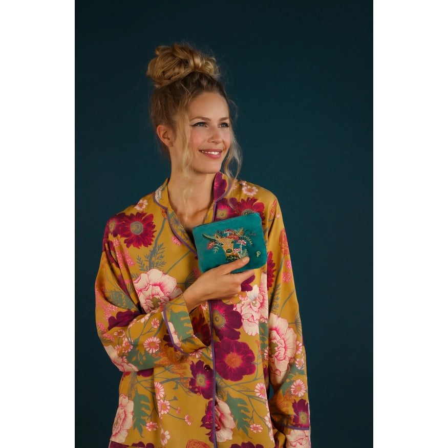 Doe with Toadstools Velvet Zip Pouch {multiple sizes}
