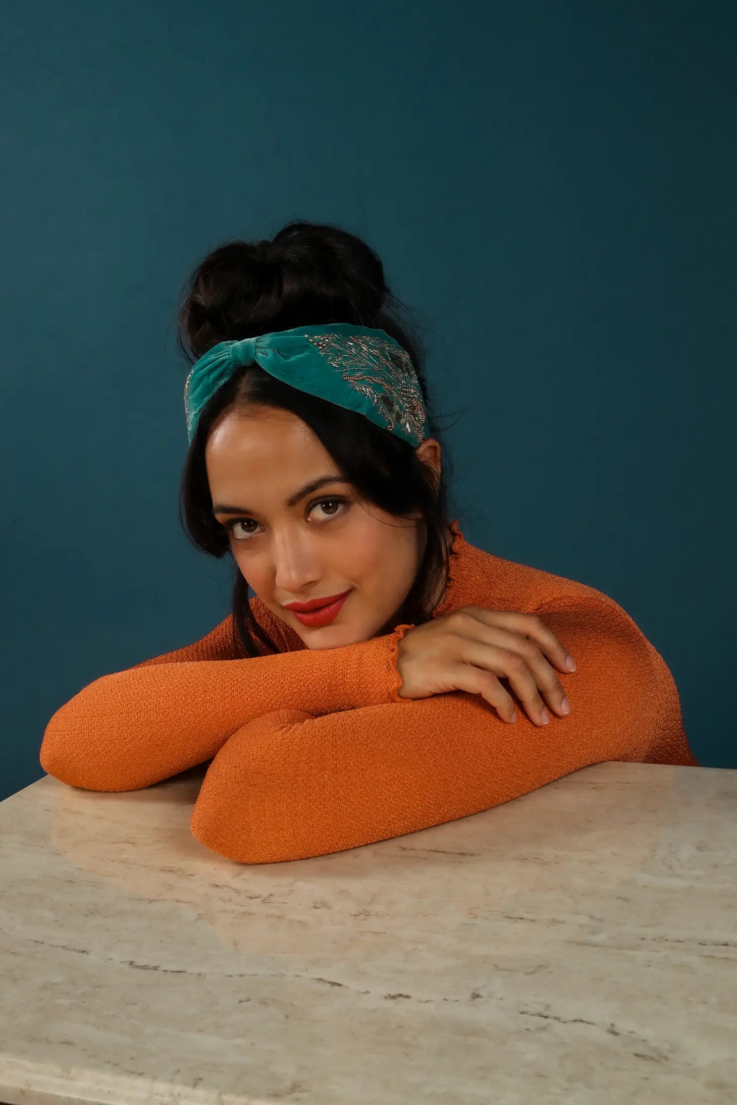 Wide Embellished Velvet Headbands