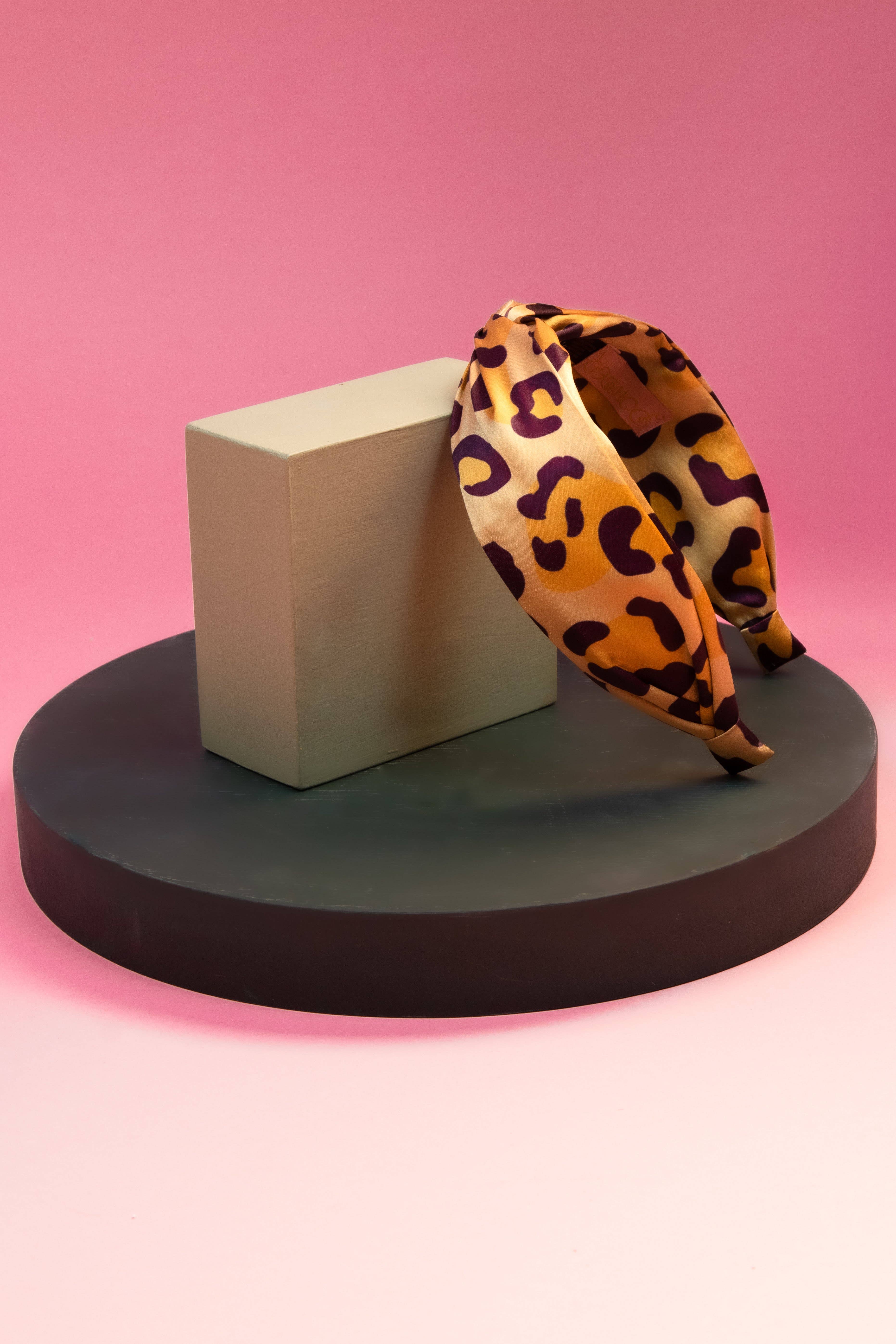 Bandeau en satin imprimé léopard