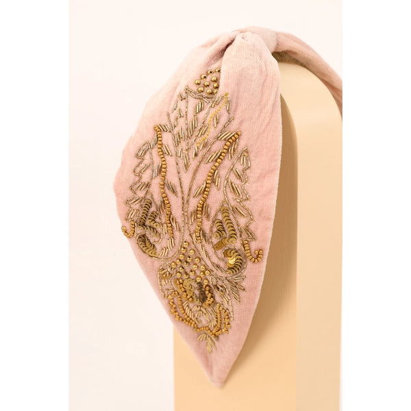 Wide Embellished Velvet Headbands