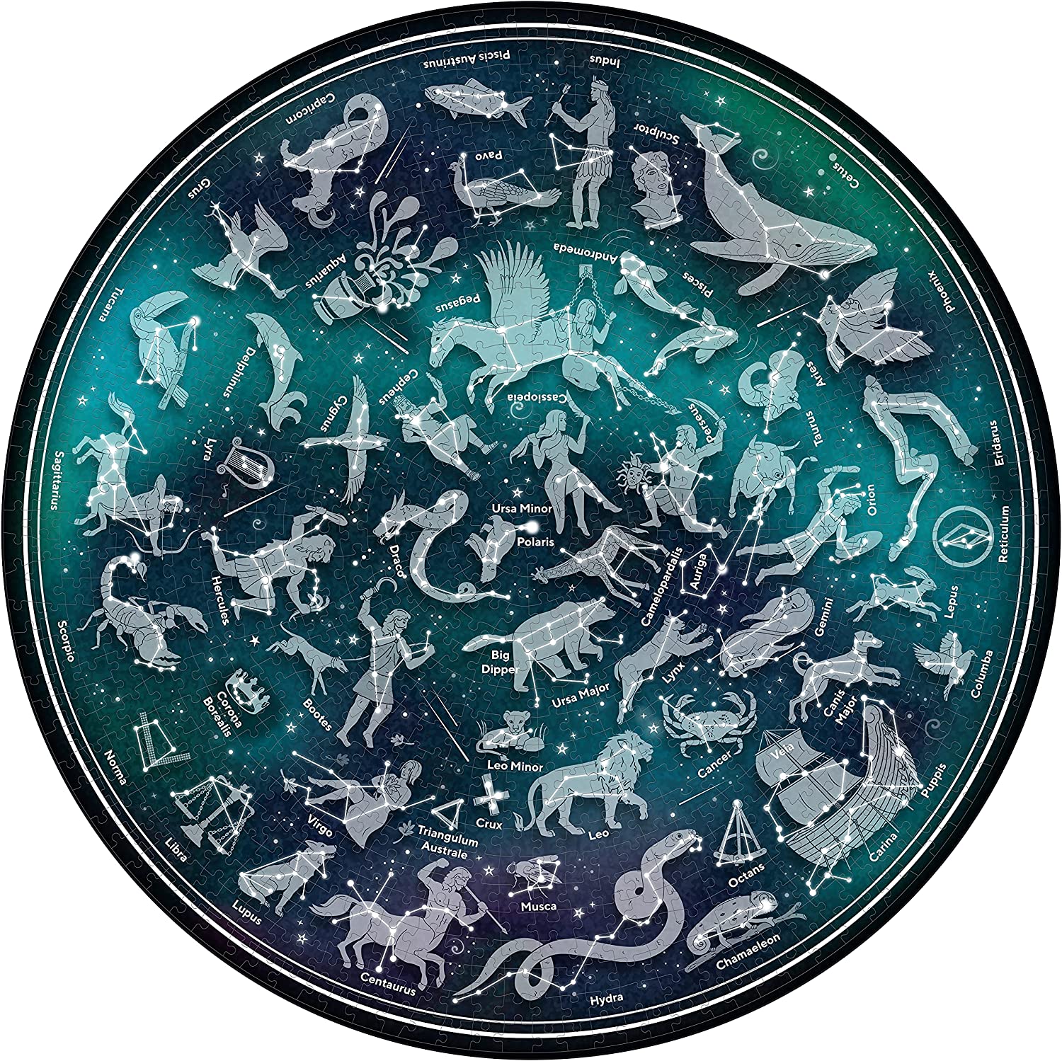 Puzzle rond Carte des étoiles {1000 pièces}