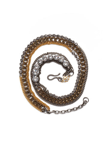 Bracelet en couches de métal mélangé et de cristal | Collection de cristaux