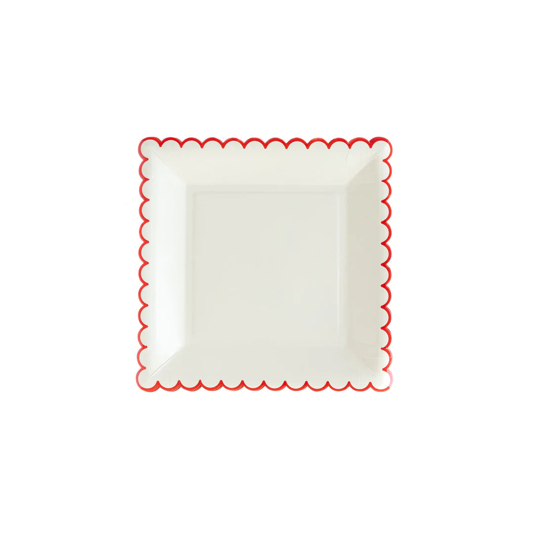 Believe White/Red Scallop 7
