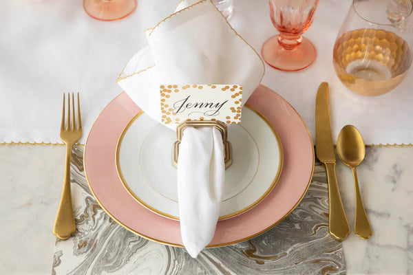 Brass Napkin Ring with Place Card Holder