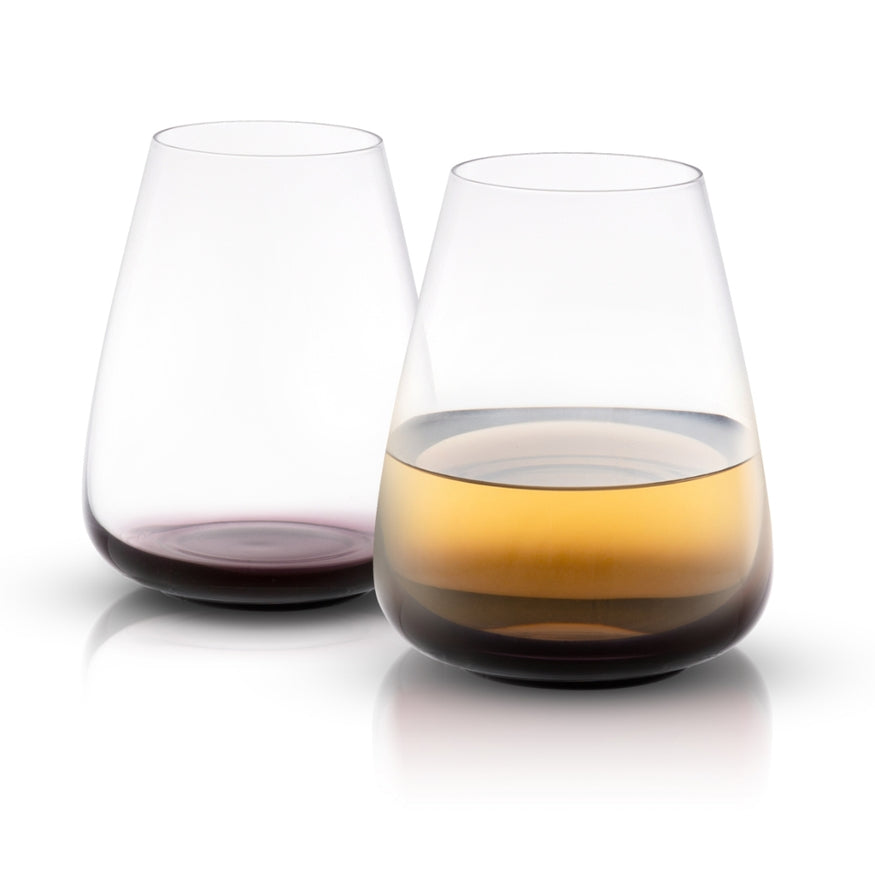 Stemless White Wine Glasses | Black Swan {set of 4}