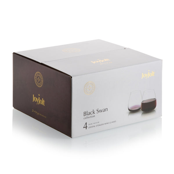 Stemless Red Wine Glasses | Black Swan {set of 4}
