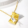 Collier de médaillon de livre | Nacre