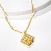 Collier de médaillon de livre | Nacre