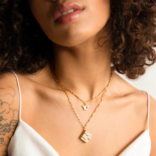 Collier de médaillon de livre | Nacre