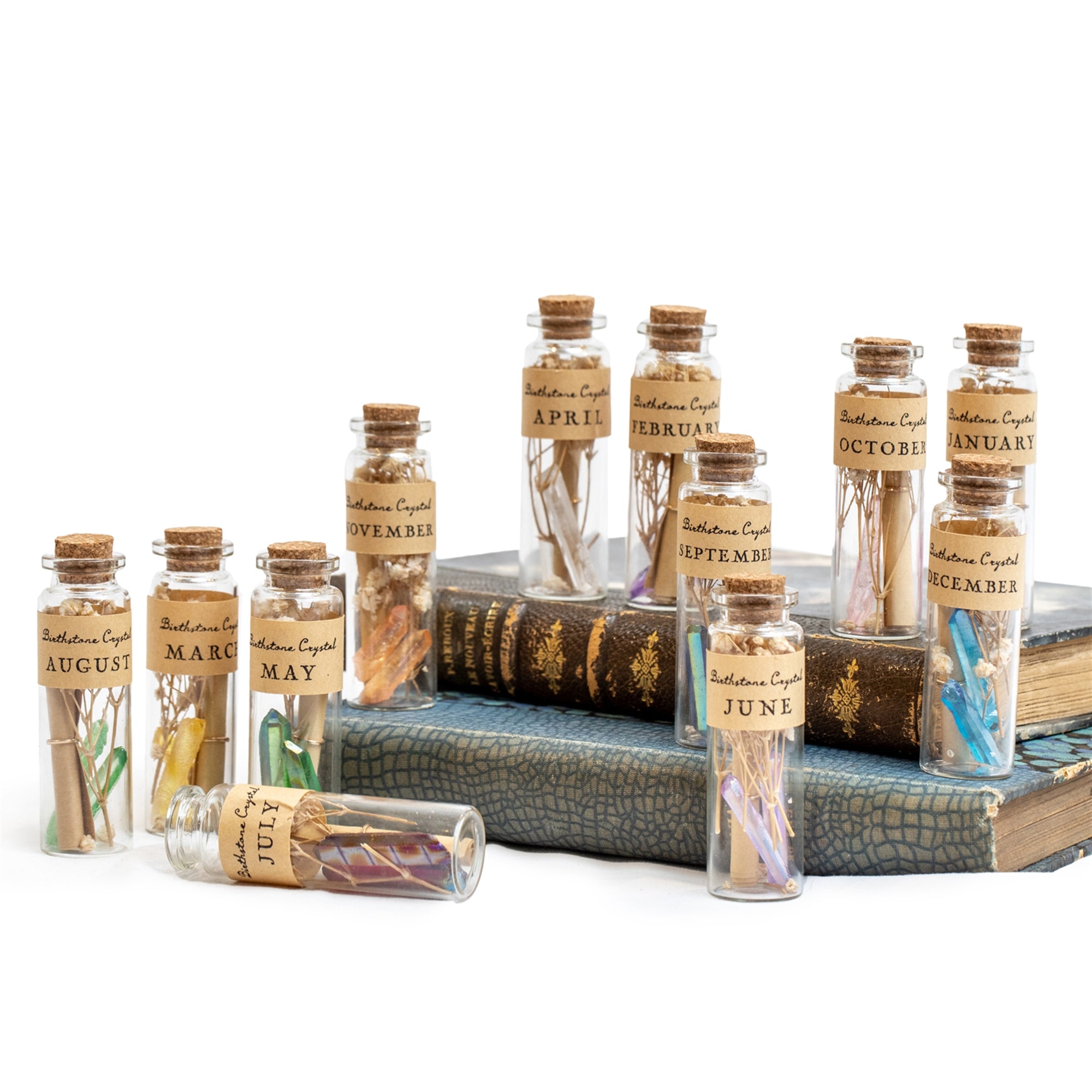 Bouteilles de souhaits en cristal de pierre de naissance