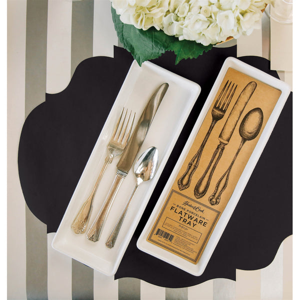 Bone Porcelain Flatware Tray