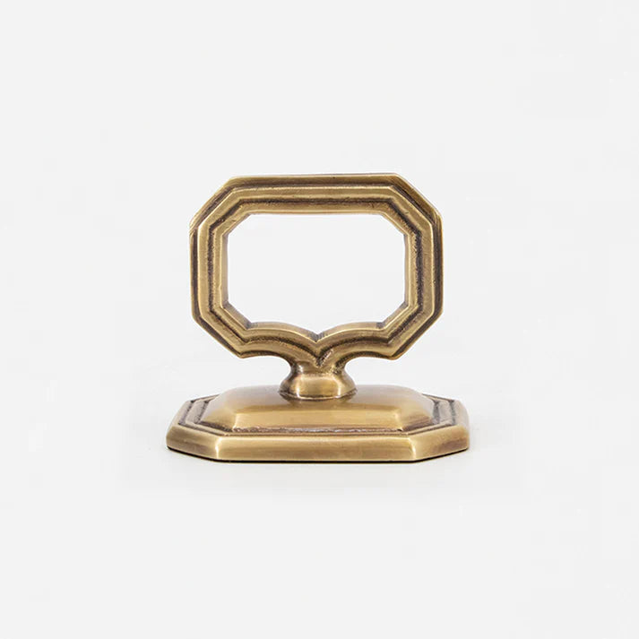 Rond de serviette en laiton avec porte-cartes