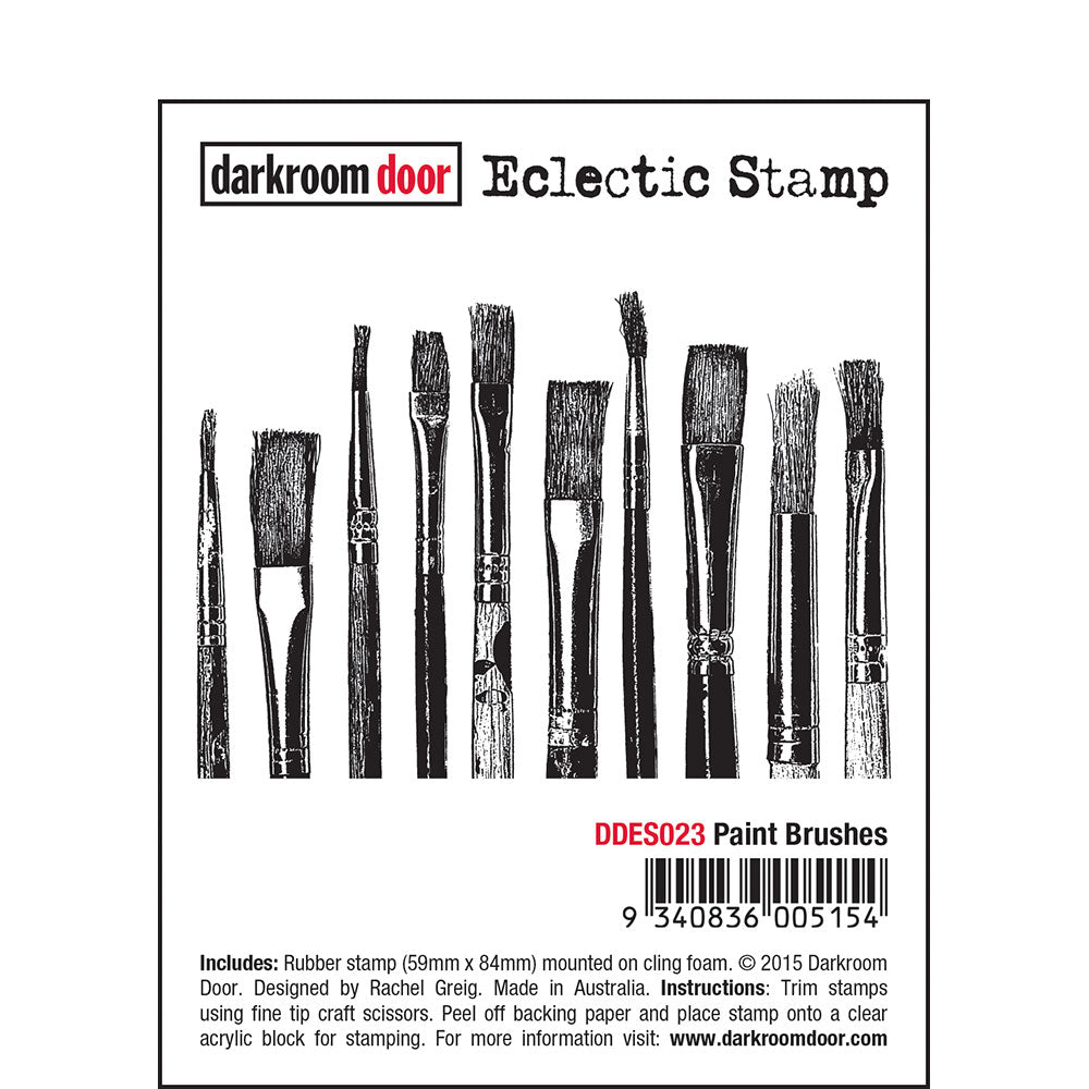 Rubber Cling Stamp Set | Paintbrushes