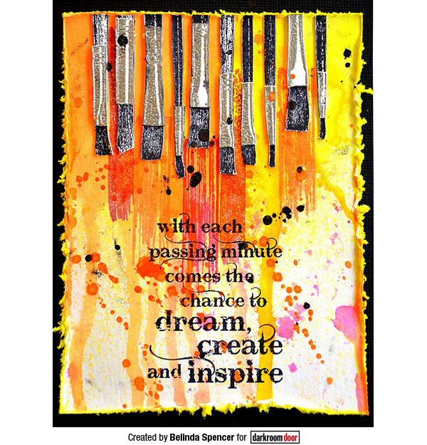 Rubber Cling Stamp Set | Paintbrushes