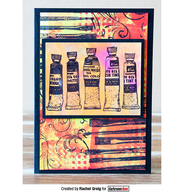 Rubber Cling Stamp Set | Paintbrushes