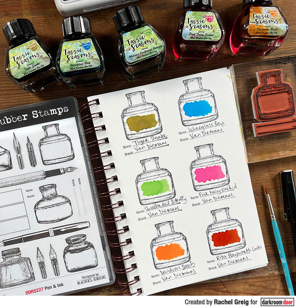 Pen & Ink Swatch Rubber Stamp Set