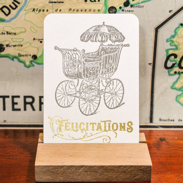 Felicitations French Letterpress Flat Card
