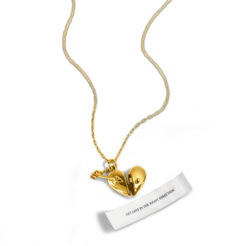 Collier médaillon | Flèche à travers le coeur