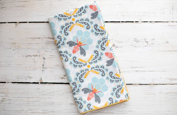 Serviettes en tissu | Abeille à miel {Ensemble de 4}