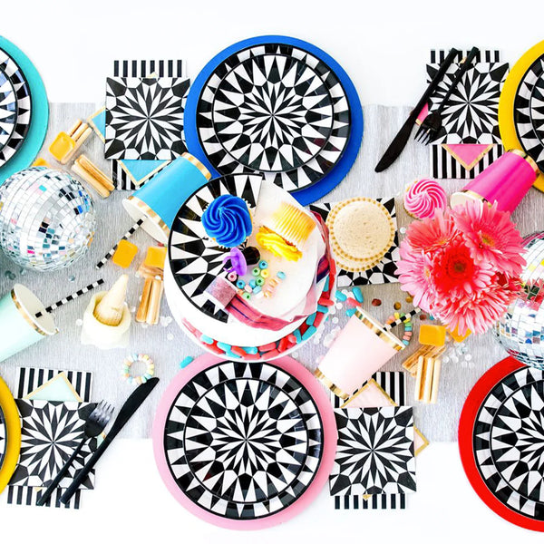 Assiettes de fête Kaléidoscope {plusieurs tailles}