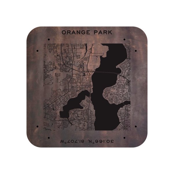 Plateaux de voiturier en cuir gravé Orange Park {plusieurs styles et tailles}