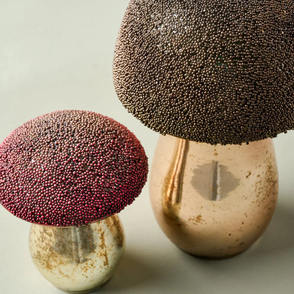 Champignons en verre de mercure perlés {plusieurs couleurs}
