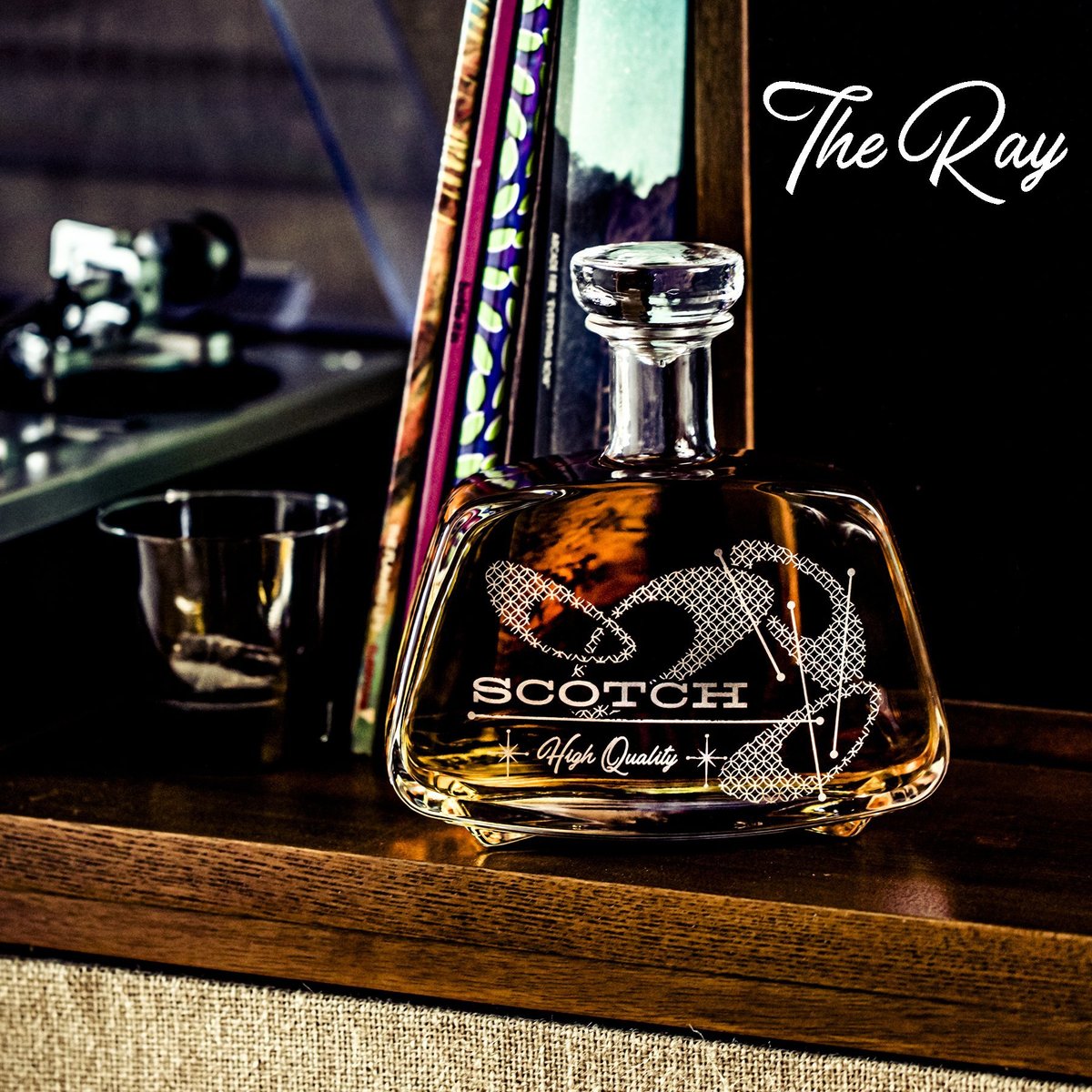 Mid-Century Etched Decanter Collection