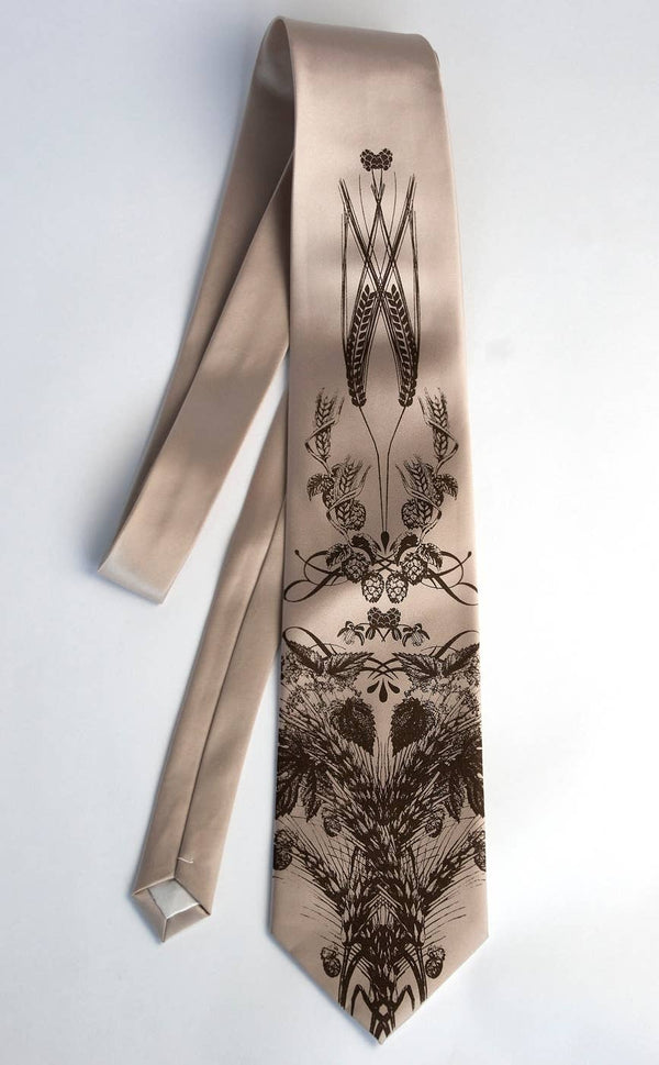 Necktie | Hops & Wheat Print | Narrow {Multiple Colors}