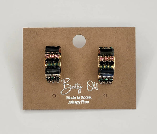 Boucles d’oreilles demi-créoles à texture éblouissante {options de couleurs multiples}