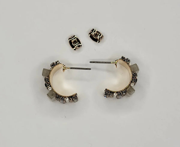 Boucles d’oreilles demi-créoles à texture éblouissante {options de couleurs multiples}