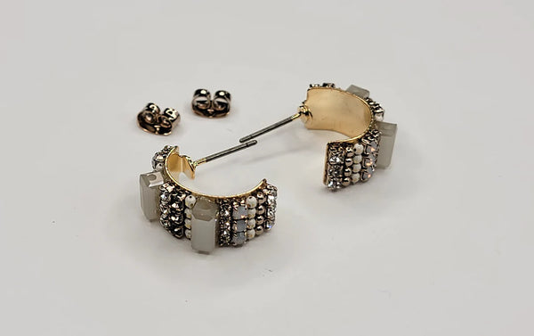 Boucles d’oreilles demi-créoles à texture éblouissante {options de couleurs multiples}