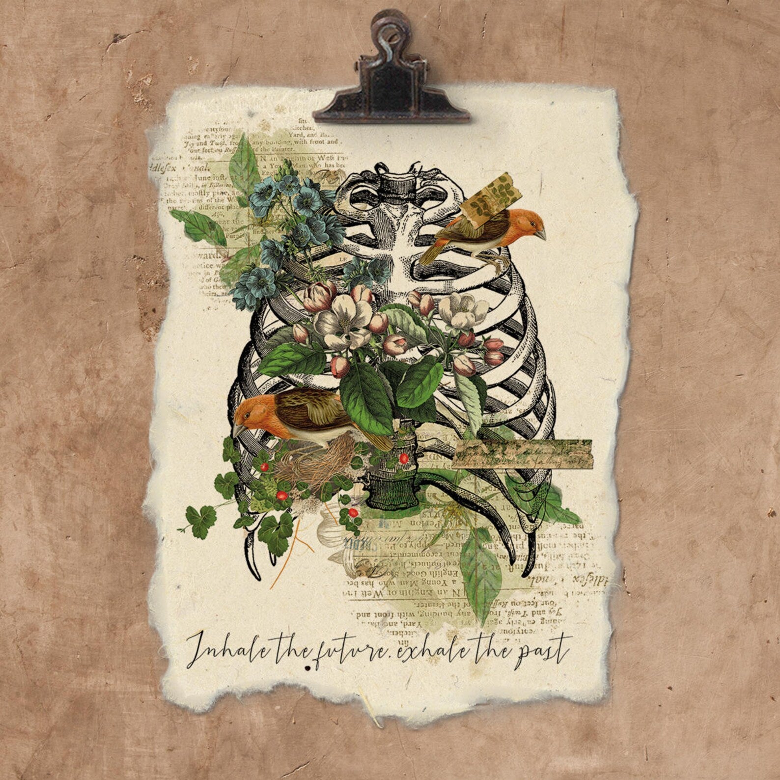 Inhale in the Future | Art Print on Handmade Paper {12x16}