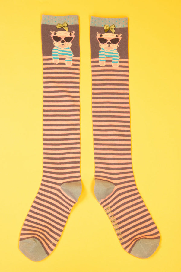 Westie with Sunglasses Knee High Socks