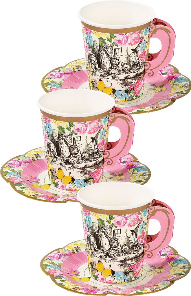 Alice au pays des merveilles Tea Party | Ensemble tasses et soucoupes