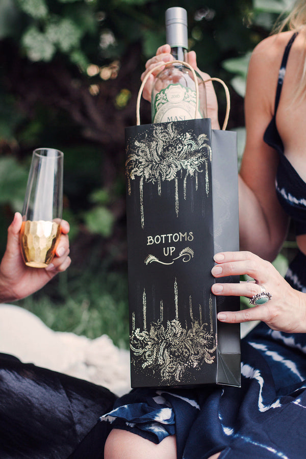 Bottoms Up Wine Bottle Gift Bag