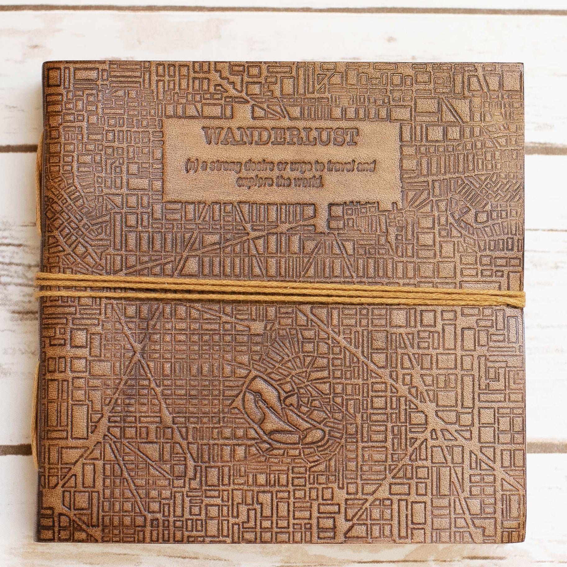 Handmade Leather Art Journal {7x7} | Wanderlust