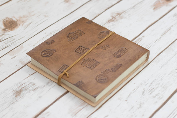 Handmade Leather Art Journal {7x7} | Wanderlust
