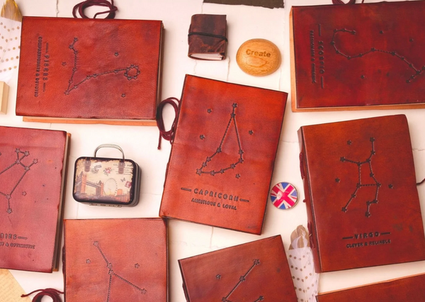 Handmade Leather Journals {5x7} | Zodiac Collection