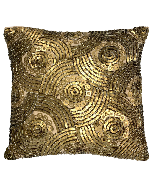 Oreiller à paillettes | Géo doré {20" x 20"}