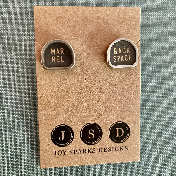 Typewriter Key Earrings Tombstone